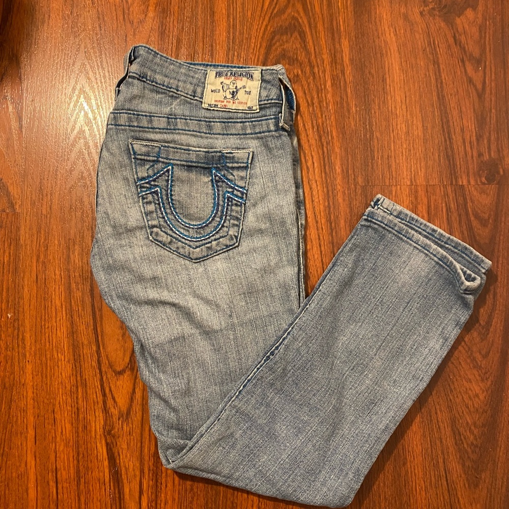 True Religion Light Blue Capri Jeans
